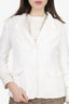 Alice + Olivia White Linen Single Breasted Blazer Size S