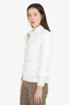 Alice + Olivia White Linen Single Breasted Blazer Size S