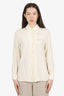 Max Mara Cream Silk Button Down Blouse Size 4