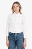 L'agence White Denim Cropped Jacket Size XS