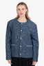 Orttu Blue Sequin Single Breasted 'Houston' Blazer Size XL
