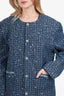 Orttu Blue Sequin Single Breasted 'Houston' Blazer Size XL