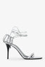Saint Laurent Silver Strappy Heels Size 38