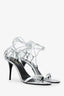 Saint Laurent Silver Strappy Heels Size 38