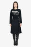 Burberry Black Wool Pleated Kilt With Buckles Size 4