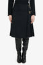 Burberry Black Wool Pleated Kilt With Buckles Size 4