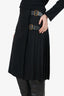 Burberry Black Wool Pleated Kilt With Buckles Size 4