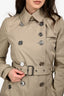 Burberry Brit Beige Double Breasted Trench Coat Size 2 US