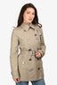 Burberry Brit Beige Double Breasted Trench Coat Size 2 US