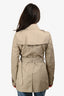 Burberry Brit Beige Double Breasted Trench Coat Size 2 US