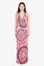 Emilio Pucci Pink Satin V-Neck Dress Size 42