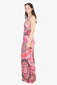 Emilio Pucci Pink Satin V-Neck Dress Size 42