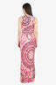 Emilio Pucci Pink Satin V-Neck Dress Size 42