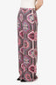 Pucci Pink/Multicolour Silk Straight Leg Pants Size 38