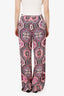 Pucci Pink/Multicolour Silk Straight Leg Pants Size 38