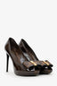 Louis Vuitton Brown Leather Open Toe Heels Size 40