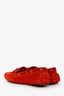 Louis Vuitton Red Suede Slip On Flats Size 40