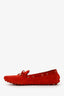 Louis Vuitton Red Suede Slip On Flats Size 40