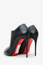 Christian Louboutin Black Leather Open Toe Ankle Boots Size 42