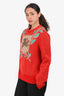 Gucci 2018 Red Wool 'Flying Tiger' Knitted Sweater Size M