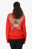 Gucci 2018 Red Wool 'Flying Tiger' Knitted Sweater Size M