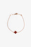 Van Cleef & Arpels 18K Rose Gold/Carnelian Sweet Alhambra Bracelet