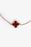 Van Cleef & Arpels 18K Rose Gold/Carnelian Sweet Alhambra Bracelet