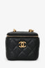 Pre-Loved Chanel™ Black Caviar Leather Mini Vanity Crush Crossbody Gold Hardware