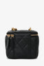 Pre-Loved Chanel™ Black Caviar Leather Mini Vanity Crush Crossbody Gold Hardware