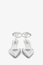 Prada Silver Metallic Leather Pointed Toe Pumps Size 37.5
