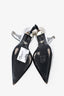 Prada Silver Metallic Leather Pointed Toe Pumps Size 37.5