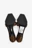 Saint Laurent Brown Leopard Print Grosgrain 'Jill' Mules Size 38