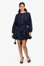 Rhode Navy Cotton Midi Dress Size S