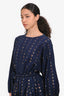 Rhode Navy Cotton Midi Dress Size S