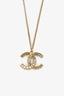 Pre-Loved Chanel™ Gold Tone Crystal Detail CC Logo Necklace