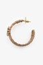 Pre-Loved Chanel™ 2022 Gold-Tone/Leather CC Logo Hoop