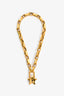 Christian Dior Gold Tone Chain Lucky Star Choker Necklace