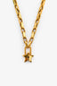 Christian Dior Gold Tone Chain Lucky Star Choker Necklace