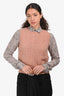 Sandro Pink Wool Cable Knit Sleeveless Sweater Size 1