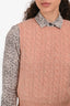 Sandro Pink Wool Cable Knit Sleeveless Sweater Size 1