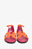 Hermès Orange Suede/Pink Leather Santorini Sandals Size 37