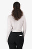 Frame White Ribbed Tie Front Long Sleeve Polo Top Size S