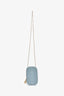 Christian Dior 2022 Blue Cannage Patent 'Call'in Dior' Phone Holder With Chain Strap