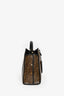 Fendi Black Patent Medium 'Peekaboo' Top Handle With Brown Zucca Canvas Defender