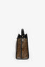 Fendi Black Patent Medium 'Peekaboo' Top Handle With Brown Zucca Canvas Defender