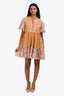 Maje Orange Floral Cotton Baby Doll Dress Size 36
