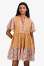 Maje Orange Floral Cotton Baby Doll Dress Size 36