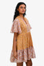 Maje Orange Floral Cotton Baby Doll Dress Size 36
