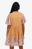 Maje Orange Floral Cotton Baby Doll Dress Size 36