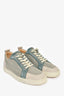 Christian Louboutin Teal Suede/Tweed Sneakers Size 40 Mens